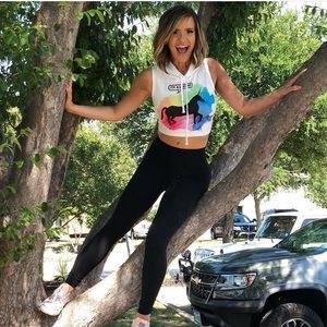 Unicorn White Crop Hoodie